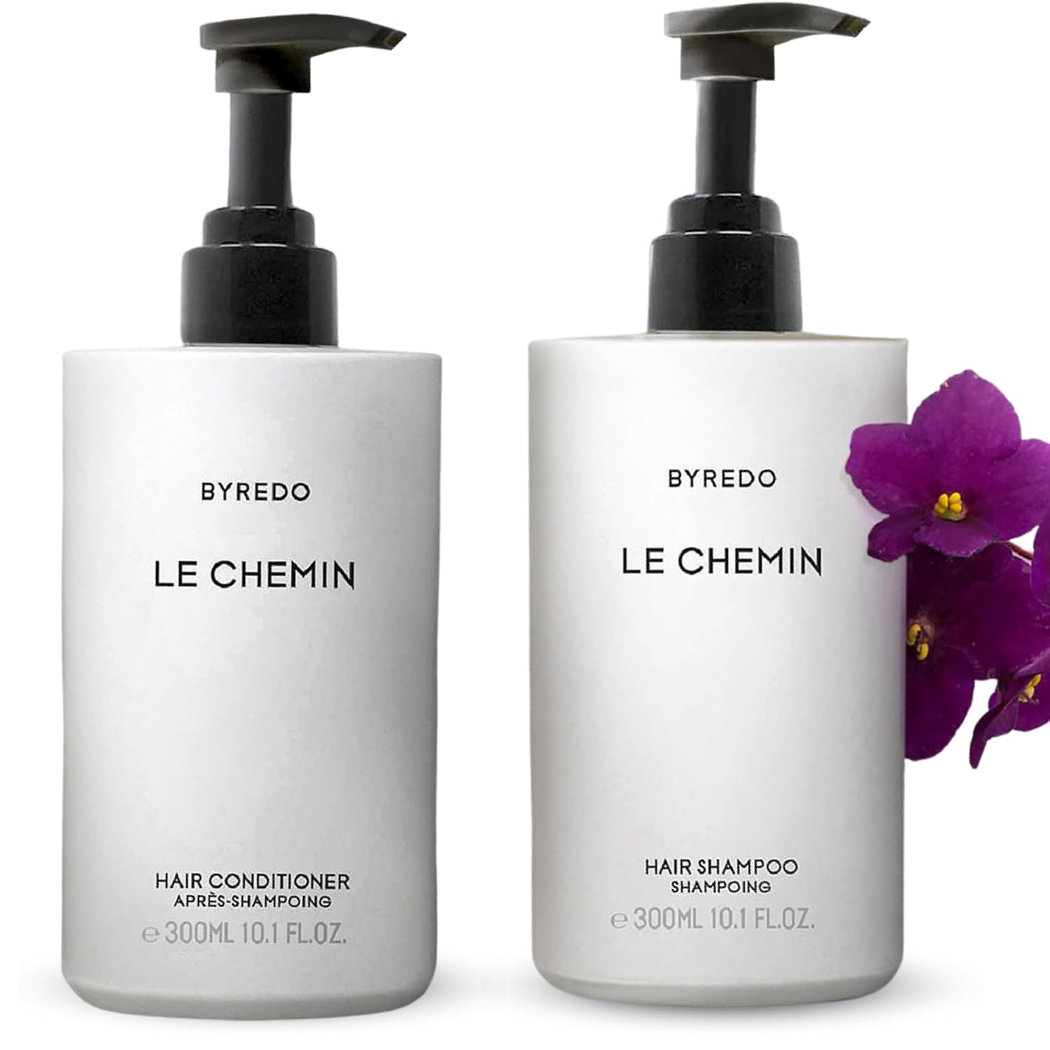 Le Chemin - Shampoo & Conditioner Hair Care Set - Hotel Spa Amenities - Tangerine, Bergamot, Florence Orris, Violets, Cypress, Cedarwood - Shampoo & Conditioner - 10oz