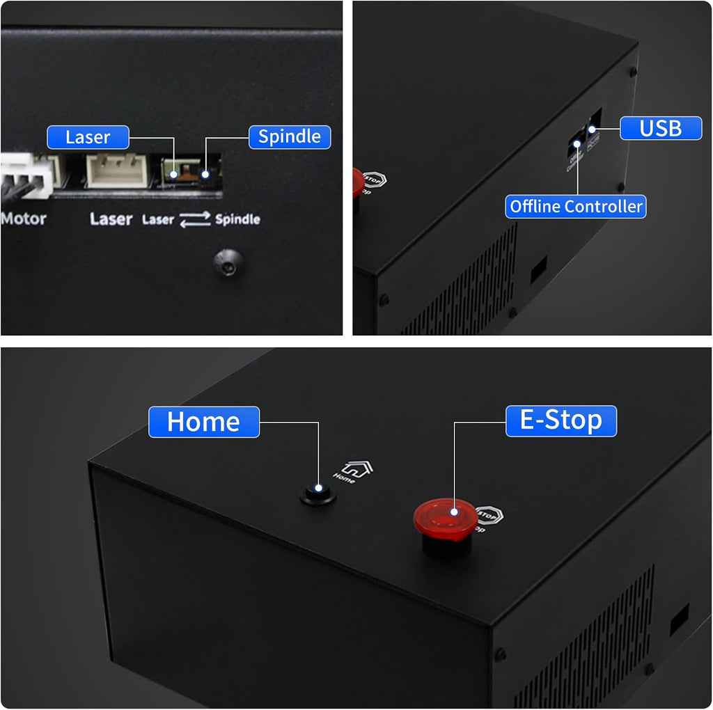 3018 500W CNC Router Machine All Metal Structure 3 Aixs CNC Engraving Machine with Emergency Stop Button and Limit Switches for Wood Acrylic MDF Nylon Carving, Working Area 300X180X60mm