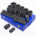 Stark USA 21-Pieces Metric Jumbo Assortment Impact Socket Set 1-inch DR Deep MM Drive Extension Bar with 27mm to 80mm Case