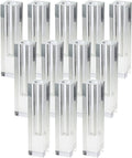 Serene Spaces Living Large Modern Crystal Square Bud Vase, Decorative Single Flower Vase for Wedding Centerpieces, Events, Parties, Home Décor Accents, Pack of 12