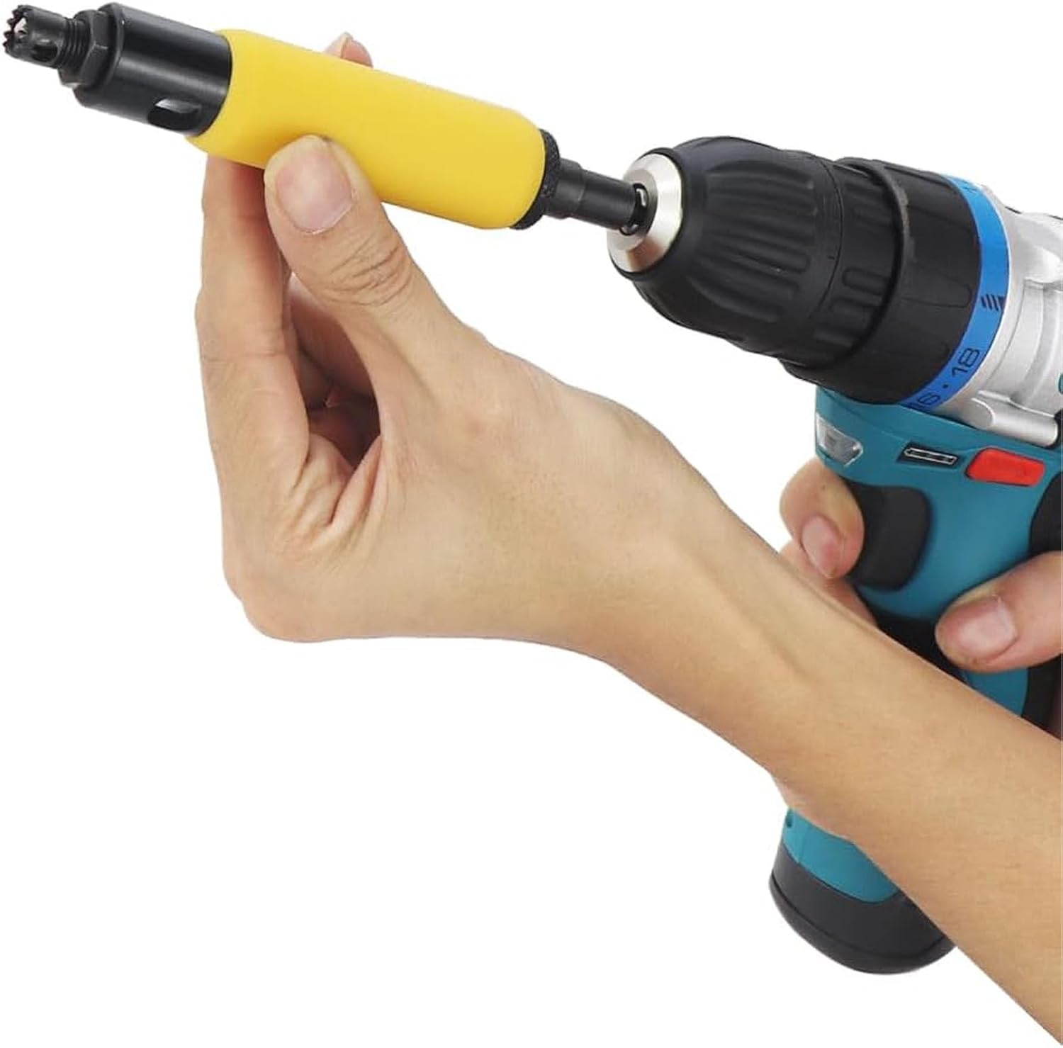 Rivet Removal Tool Electric Drill Blind Rivet Removal Kit 1/8 5/32 3/16 7/32 1/4 Inch Rivets Yellow