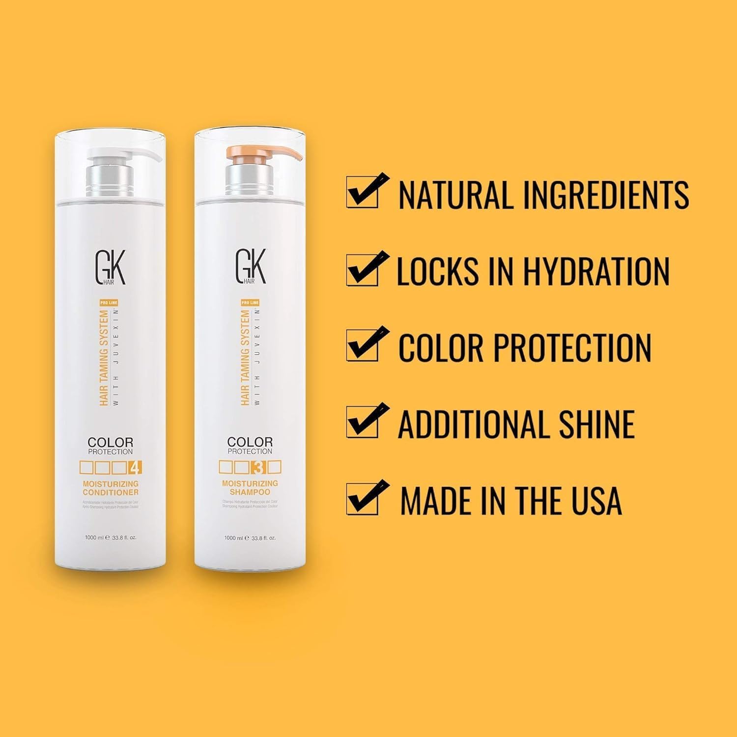 GK HAIR Global Keratin Moisturizing Shampoo and Conditioner Sets (MOIS-DUO-1000-S10)
