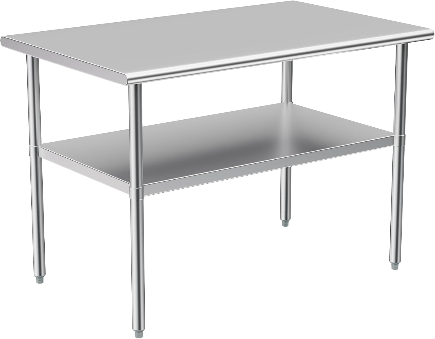 Stainless Steel Table for Prep & Work, 30x48 Inches, Metal Commercial Heavy Duty Table with Adjustable Under Shelf for Restaurant, Home and Hotel