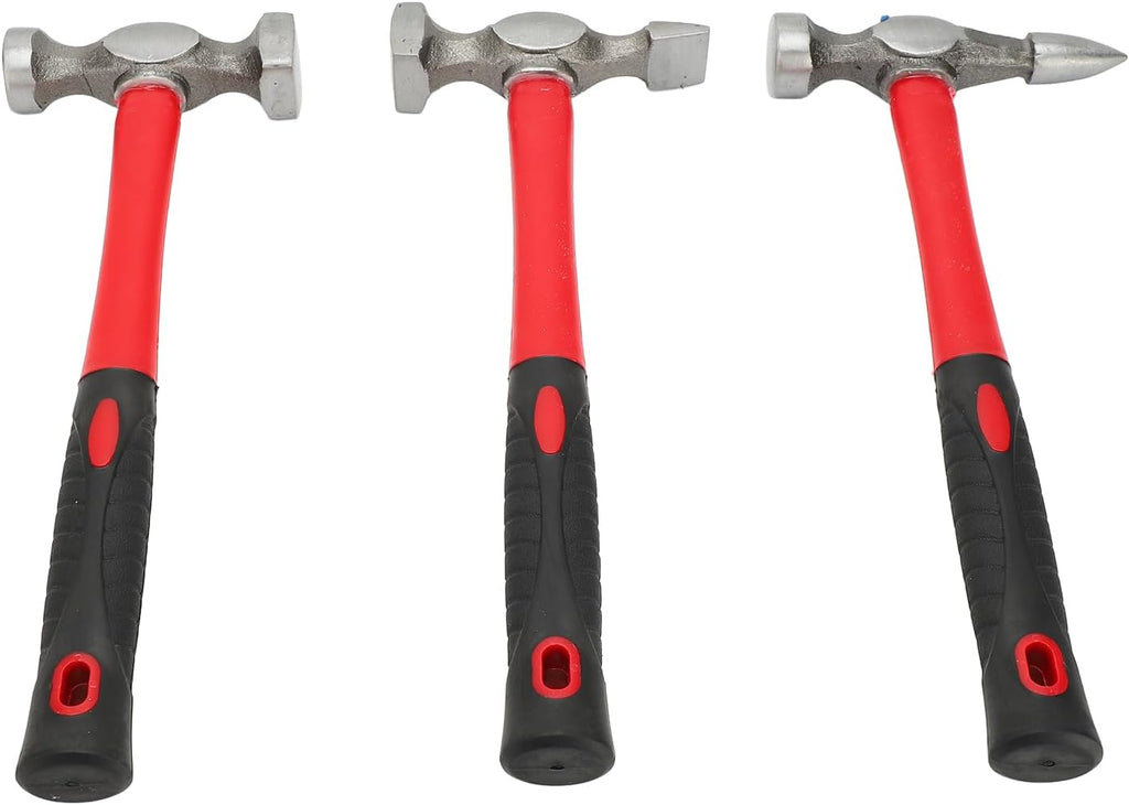 Alomejor Car Body Repair Hammer Dolly Tool Set, HeavyDuty Iron Hammer with Fiber Handle for Auto Body Dent Repair and Metal Calibration