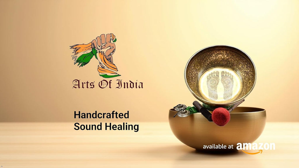 16 Inch Buddha Foot Singing Bowl Handmade in Nepal | Etched Meditation Sound Bowl for Healing Sound Bath Yoga Relaxation Mindfulness & Spiritual Wellness