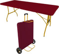 6Ft Rolling Folding Table with Built-in Wheels, Durable Plastic, Team Colors, Easy to Carry, Perfect for Camping, Picnic, Tailgating, Party, Indoor/Outdoor Use (Single Table, Dark Red & Dark Yellow)