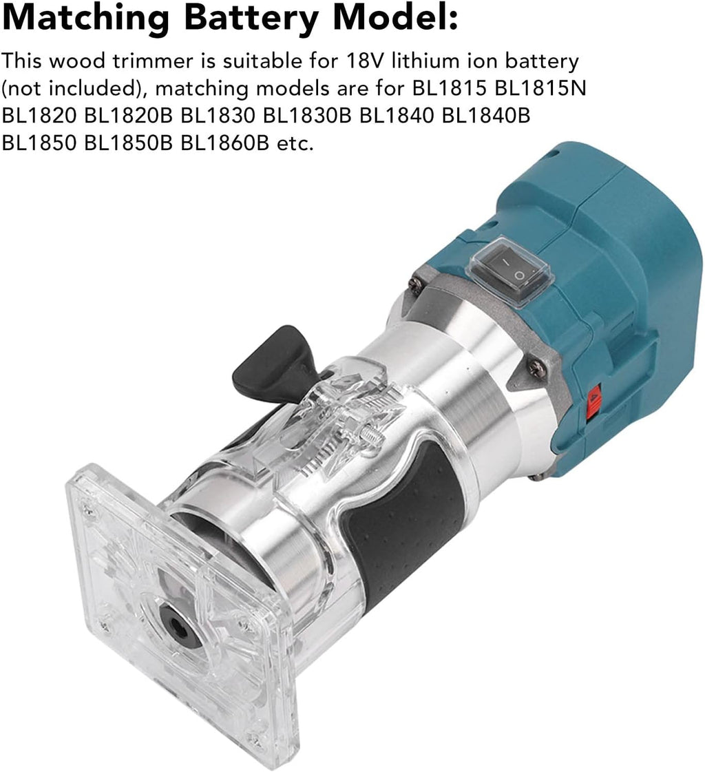 Brilluxa Trim Router, Cordless Palm Router Trimmer with Brushless Motor, 18V Lithium-Ion Wood Router for Edge Trimming, Laminate Router for Grooving and Woodworking Jobs