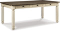 Signature Design by Ashley Bolanburg Dining Table, 2-Tone Farmhouse Style With 6 Built-In Storage Drawers, Wood & Engineered Wood Construction, Seats Up To 6, White/Brown