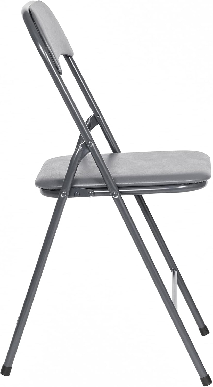 EMMA + OLIVER 5-Piece Multipurpose Folding Card Table and Chairs Set for 4 Players, Padded Top Portable Square Folding Table and Chairs Set, Gray