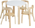 Swegrow Kids Table and 4 Chairs Set, Wooden Table and Chairs for Kids & Toddler，Kid Wooden Furniture for Playroom/Home/Kindergarten