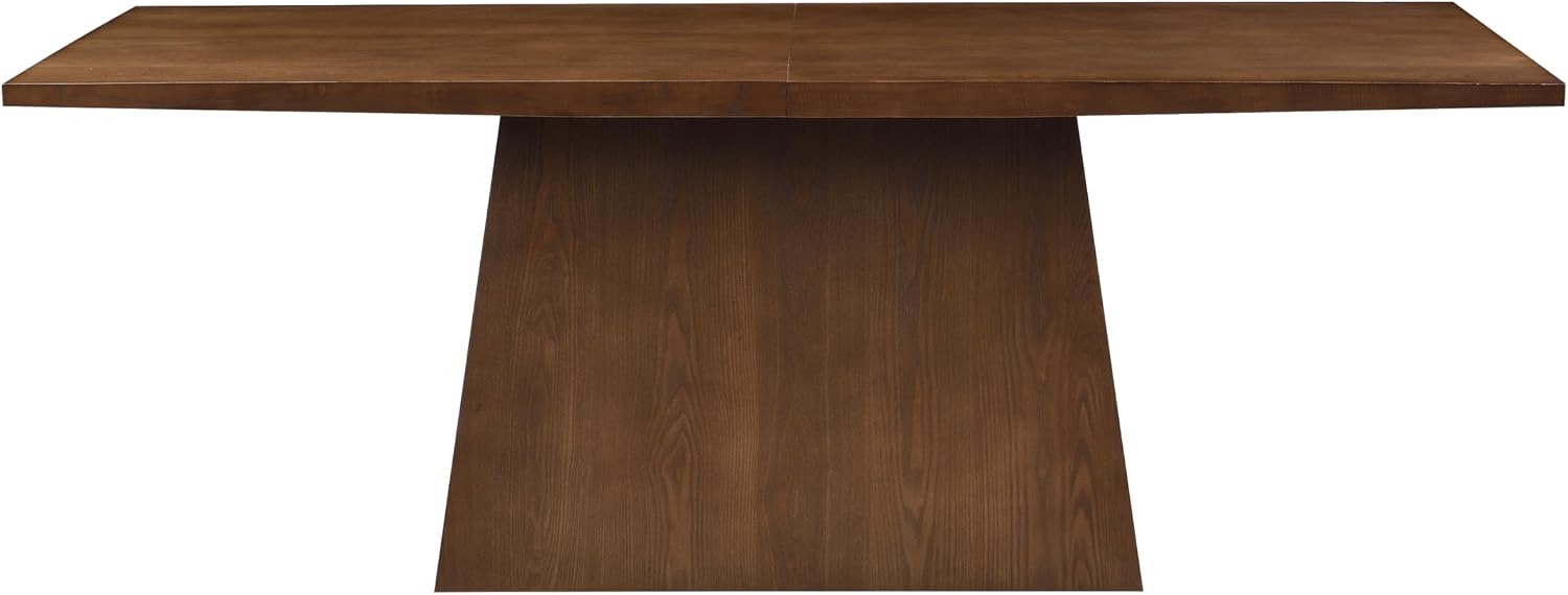 Christopher Knight Home Coadz 82 inch Wooden Dining Table, Modern Rectangular Kitchen Dinner Table for 6-8 People, Pedestal Wooden Dining Furniture for Kitchen Office Conference Room, Walnut Brown
