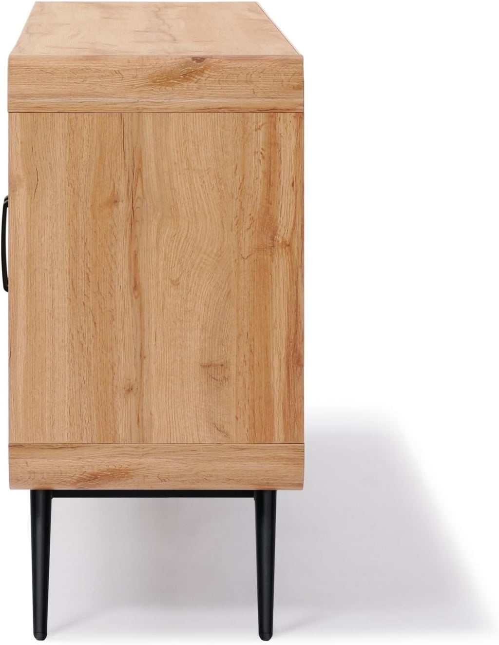 LuxenHome Sideboard Buffet Cabinet with Storage, 63'Mid Century Modern 4-Door Accent Pantry Cabinets with Black Metal Legs, Wood Console Table for Home Decor Living Room, Dining Room, Entryway, Office