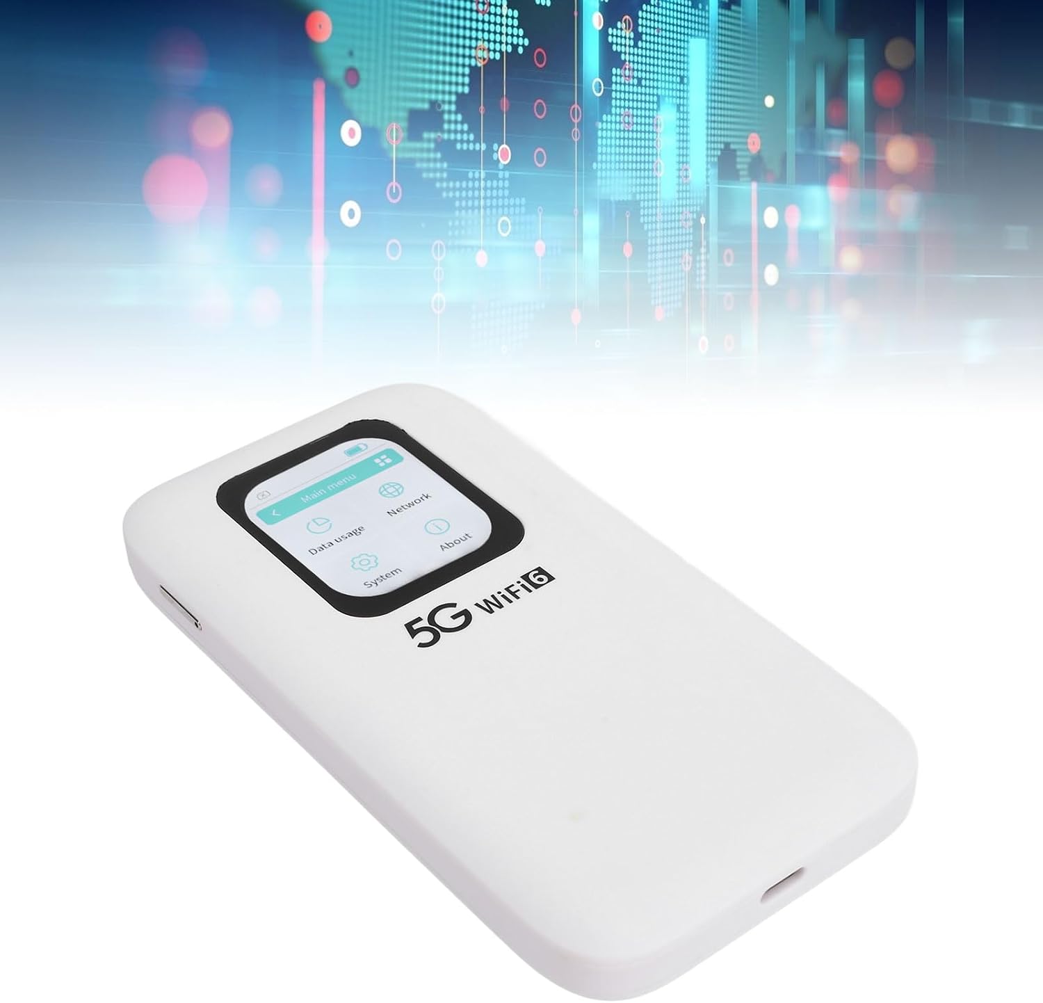 5G Wi Fi 6 Mobile Hotspot, Portable 5G Wi Fi Router, 2.01in Touch Screen Nano SIM Card Slot Design, Connects Up to 16 Devices, Pocket Wi Fi Device for Travel Office Dormitory