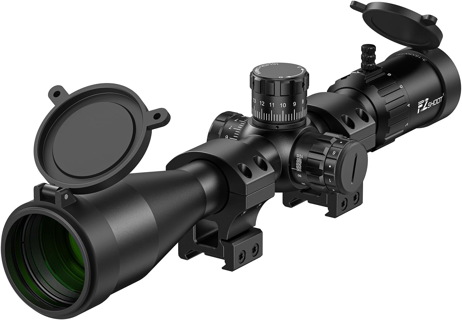 EZshoot FFP Rifle Scope with Zero Stop, MOA Illuminated Reticle, Parallax Adjustment, 30mm Tube Long Range Scope for Hunting, First Focal Plane Riflescope