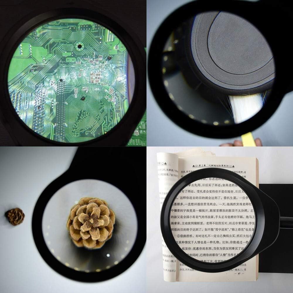 Screen Magnifier Desktop 10 Optical White LED lamp with a Magnifying Glass to Read The Old Watch Repair Engraving lamp HD high Magnification Magnifier with LED Light Double The Comfort