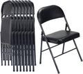 Karl home 8 Pack Black Folding Chairs with Padded Seats for Outdoor & Indoor, Portable Stackable Commercial Seat with Steel Frame for Events Office Wedding Party, 330lbs Capacity