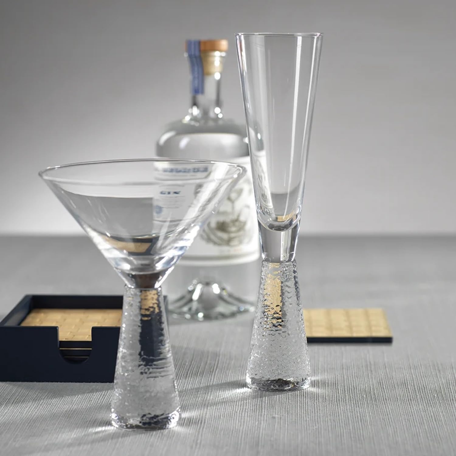 Zodax Livogno Martini Glass on Hammered Stem Set of 4