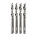 Solid Carbide Router Bits, 5MM CD, 1/4' SH, 3/4' CL, Down Cut, 4 Pk, USA Made Spiral Bit for CNC, Hand & Table Routers US275MD