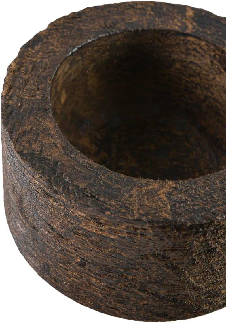 Serene Spaces Living Dark Wood Plant Pot (Set of 12) - 2.8' x 4.5' - Stylish Indoor Wooden Pots Perfect for Small Plants, Succulents, and Home Decor Accents, Food Safe