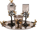 Yair Emanuel Sculpted Tree of Life Havdalah Set - Hammered Stainless Steel Judaica Gift HAF-4