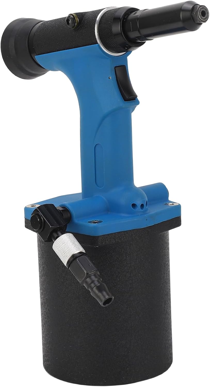 Air Rivet Nut Gun, Alloy Steel Body Pneumatic Rivet Gun 1/4 Inch Intake Metal Sheet Pipe for 5/32 Inch 3/16 Inch 1/4