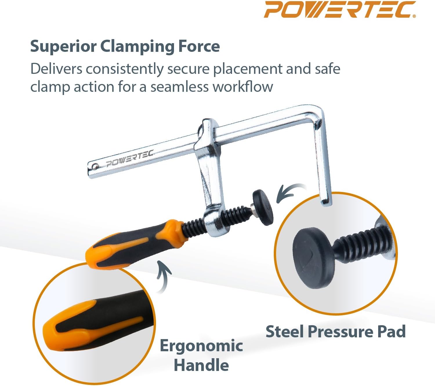 POWERTEC 110' Track Saw Guide Kit for DeWalt, Includes 2PK 55' Guide Rails, 1PK Guide Rail Connector, and 2PK 5-3/8' Track Saw Clamps (72060)