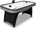 Hathaway Silverstreak 6 Ft Air Hockey Table for Home Game Room - With LED Scoring, High-Output Blower, Scratch-Resistant Surface, Strikers & Pucks - Black Finish