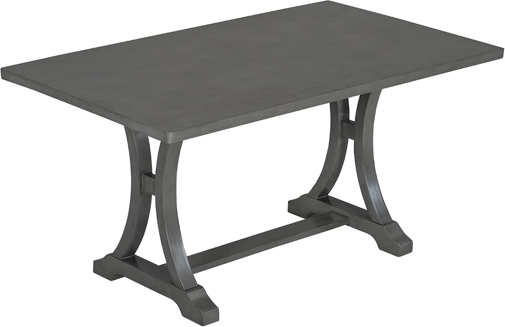 Harper & Bright Designs Classic and Traditional Style 6 - Piece Dining Set, Includes Dining Table, 4 Upholstered Chairs & Bench(Antique Gray1)