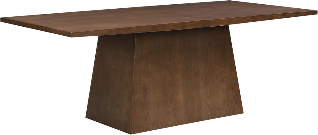 Christopher Knight Home Coadz 82 inch Wooden Dining Table, Modern Rectangular Kitchen Dinner Table for 6-8 People, Pedestal Wooden Dining Furniture for Kitchen Office Conference Room, Walnut Brown