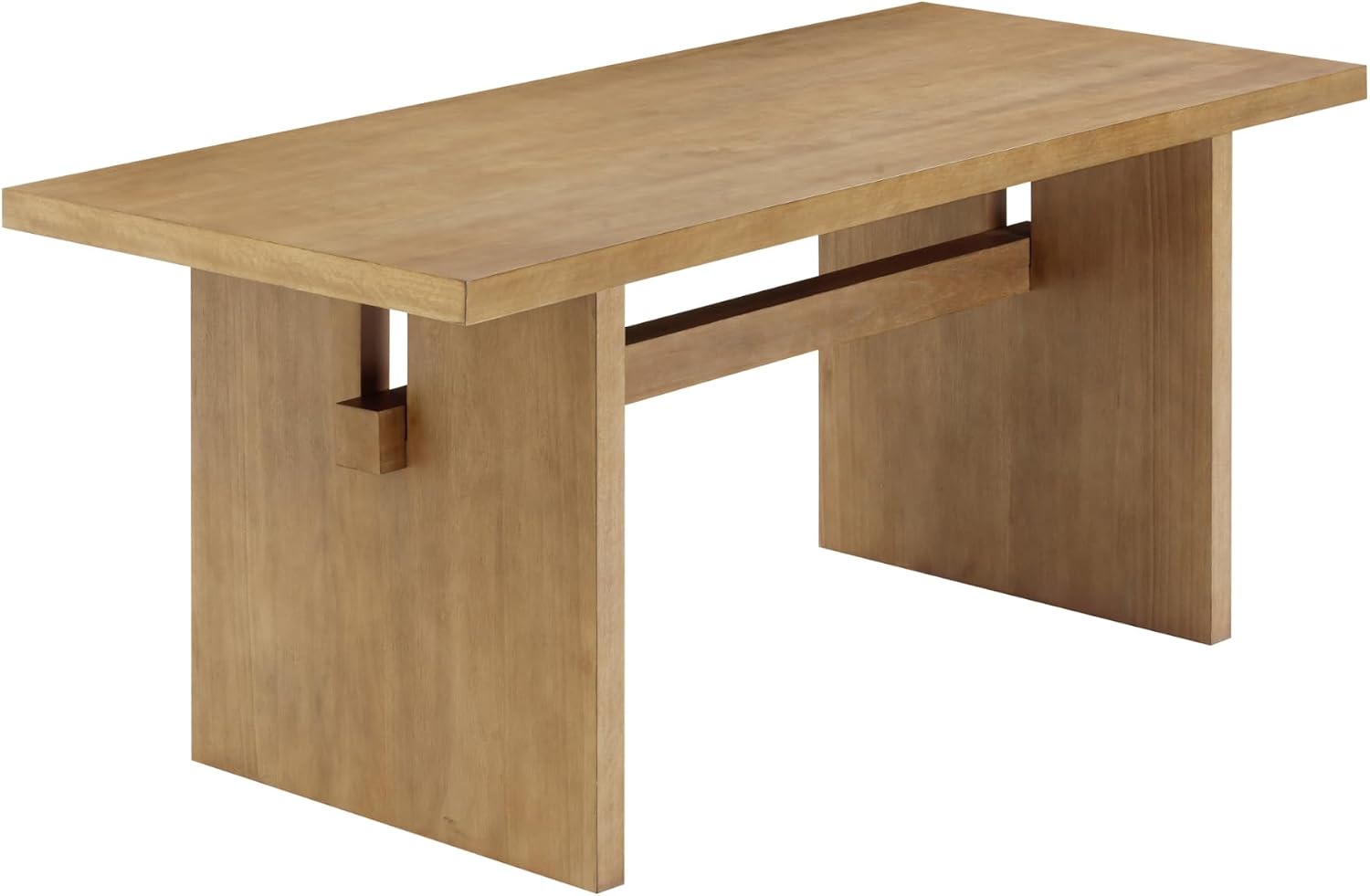 Nathan James Briggs Modern Dining Table for 6, Small Rectangle Dining Table, Solid Wood in Light Brown Finish