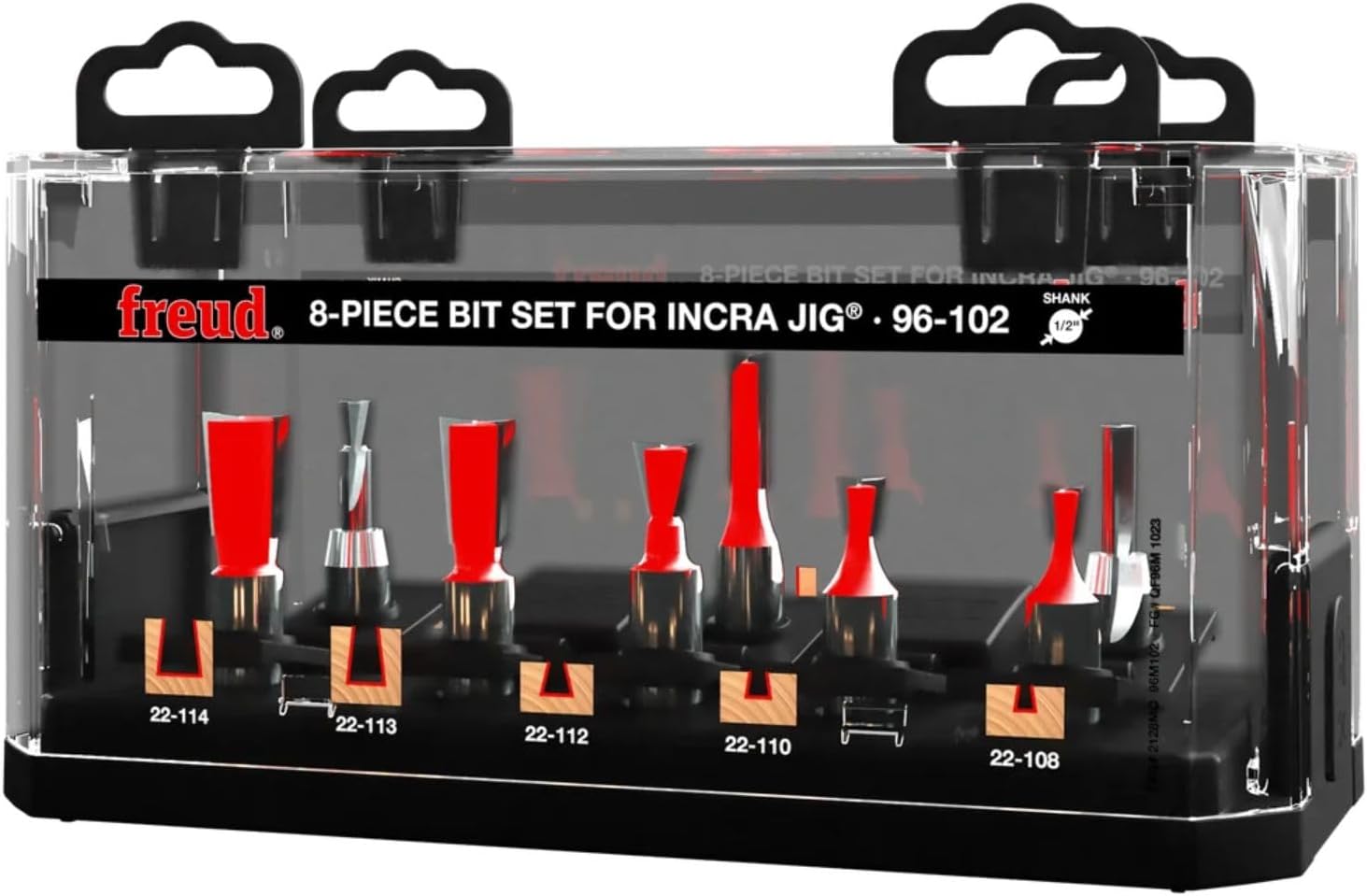 Freud 96-102: 8 Piece Bit Sets For Incra Jig¨ with 1/2' shank