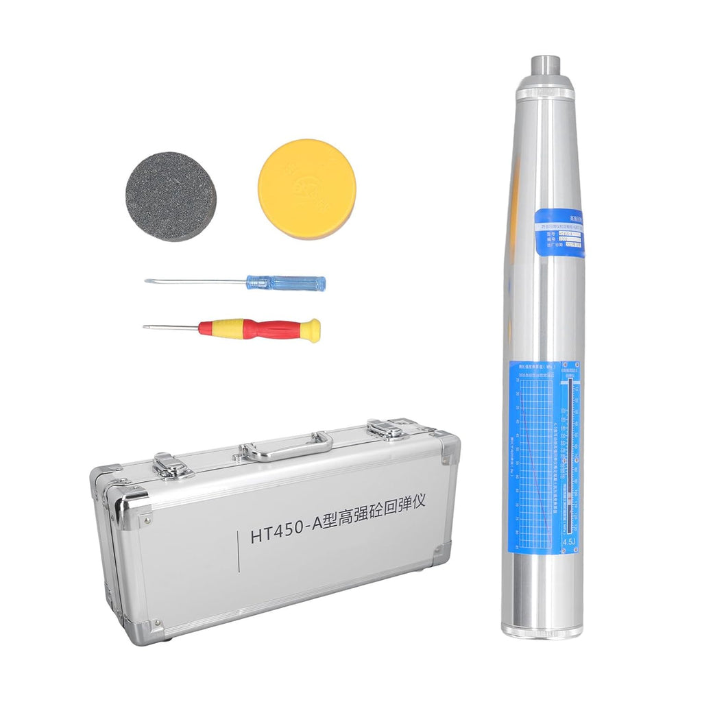 Concrete Rebound Hammer Tester, Portable Concrete Resiliometer Test Meter Tool, The Scope of 20-110Mpa, for Testing Building Wall, Roads, Bridges
