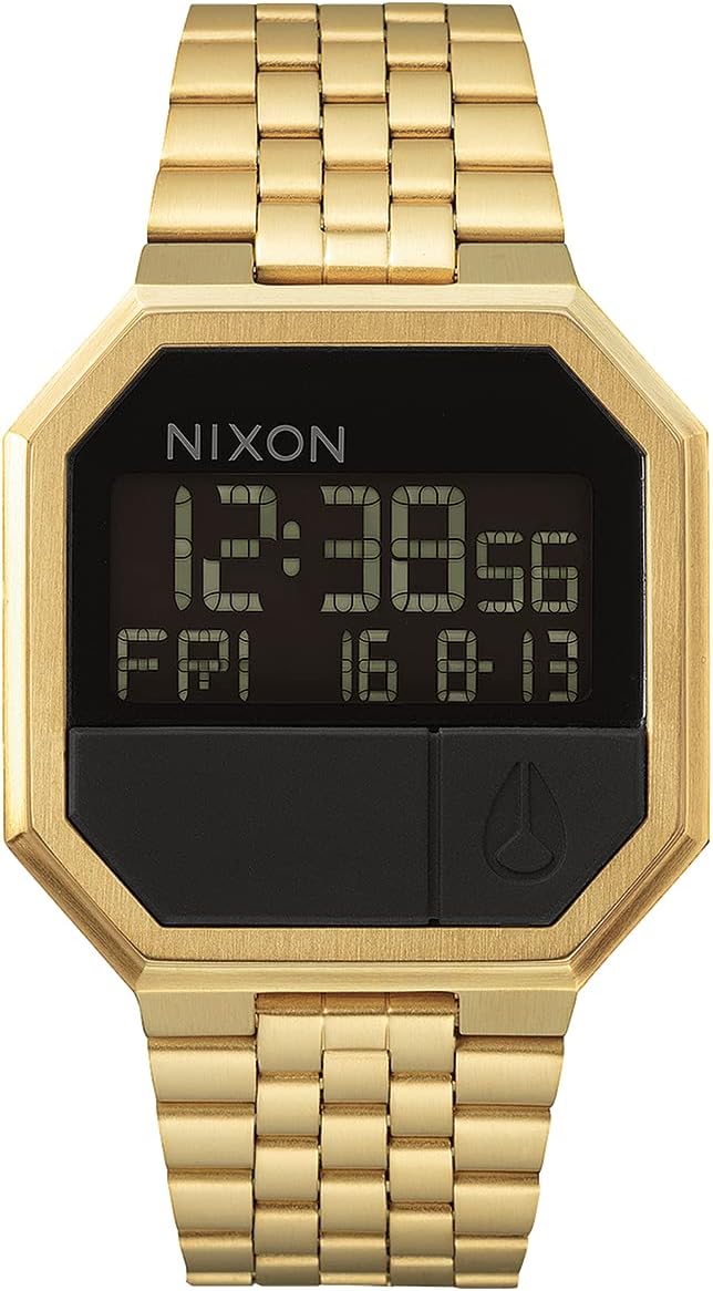 NIXON Re-Run A158-30m Water Resistant Men's Digital Fashion Watch (38.5mm Watch Face, 18mm-13mm Stainless Steel Band)