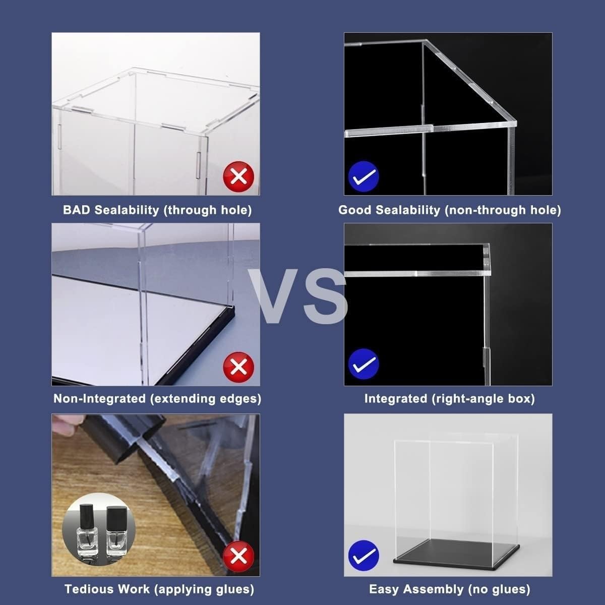 12 14 16 18 20 22 24 26 28 Inch Trophy Holder Clear Acrylic Display Case Assemble Box with Black Base, Dustproof Storage for Souvenirs & Awards(40x40x60cm/16x16x24in)
