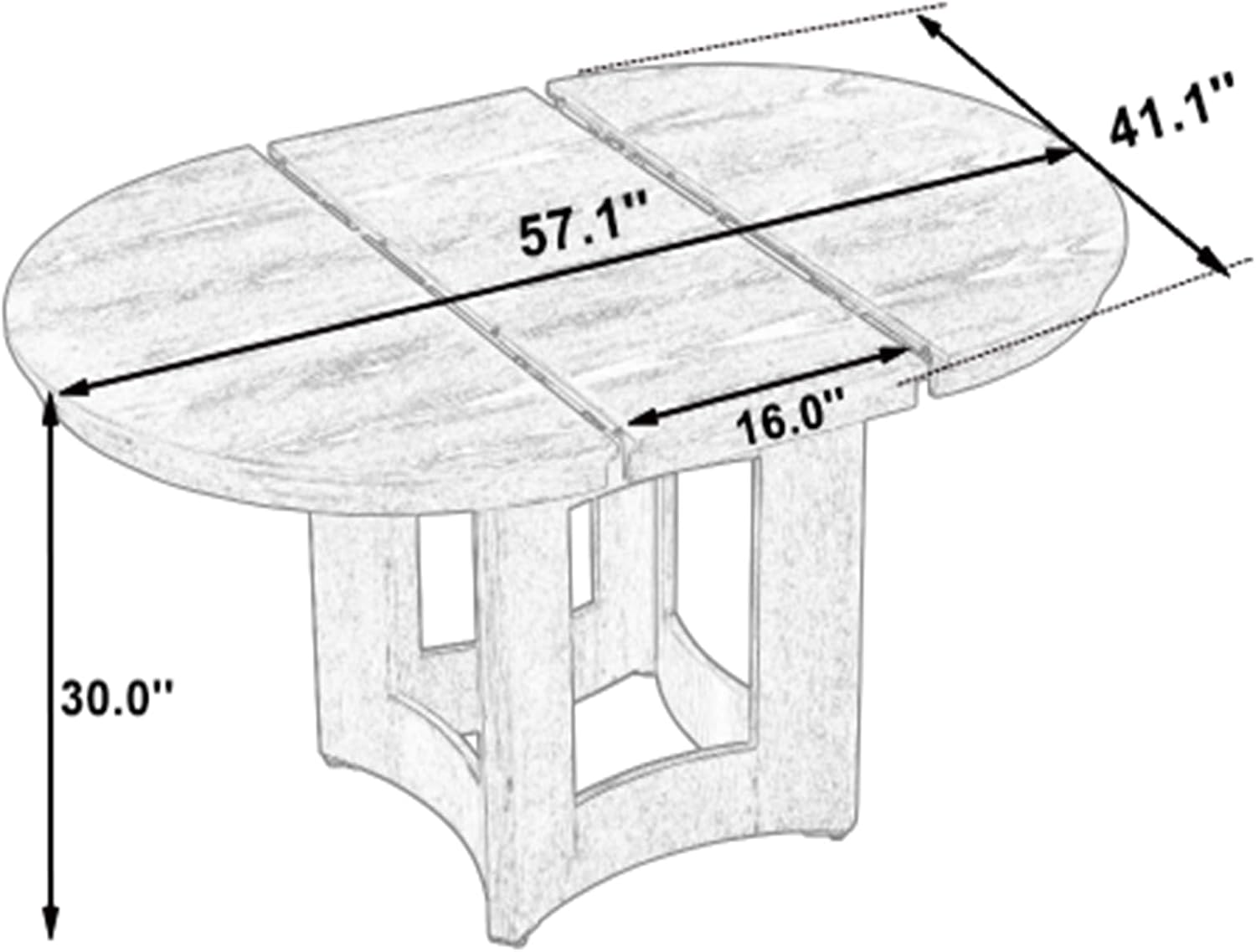 LUMISOL Extendable Round Dining Table for 4-6, Farmhouse Kitchen Table with 16inch Removable Leaf for Small Places for Kitchen, Dining Room, Living Room, Natural