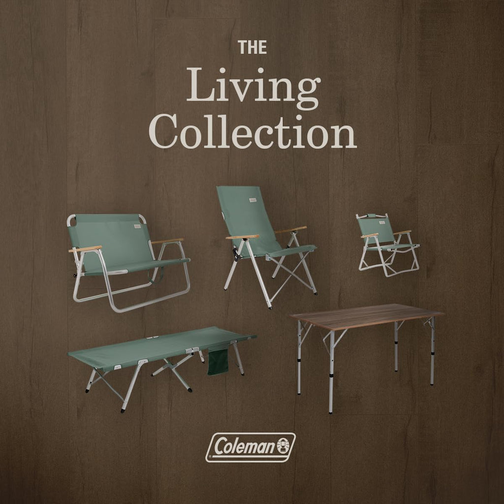 Coleman Living Collection Reclining Sling Chair, Lightweight Camping Chair with 3 Adjustable Reclining Positions, Premium Outdoor Furniture