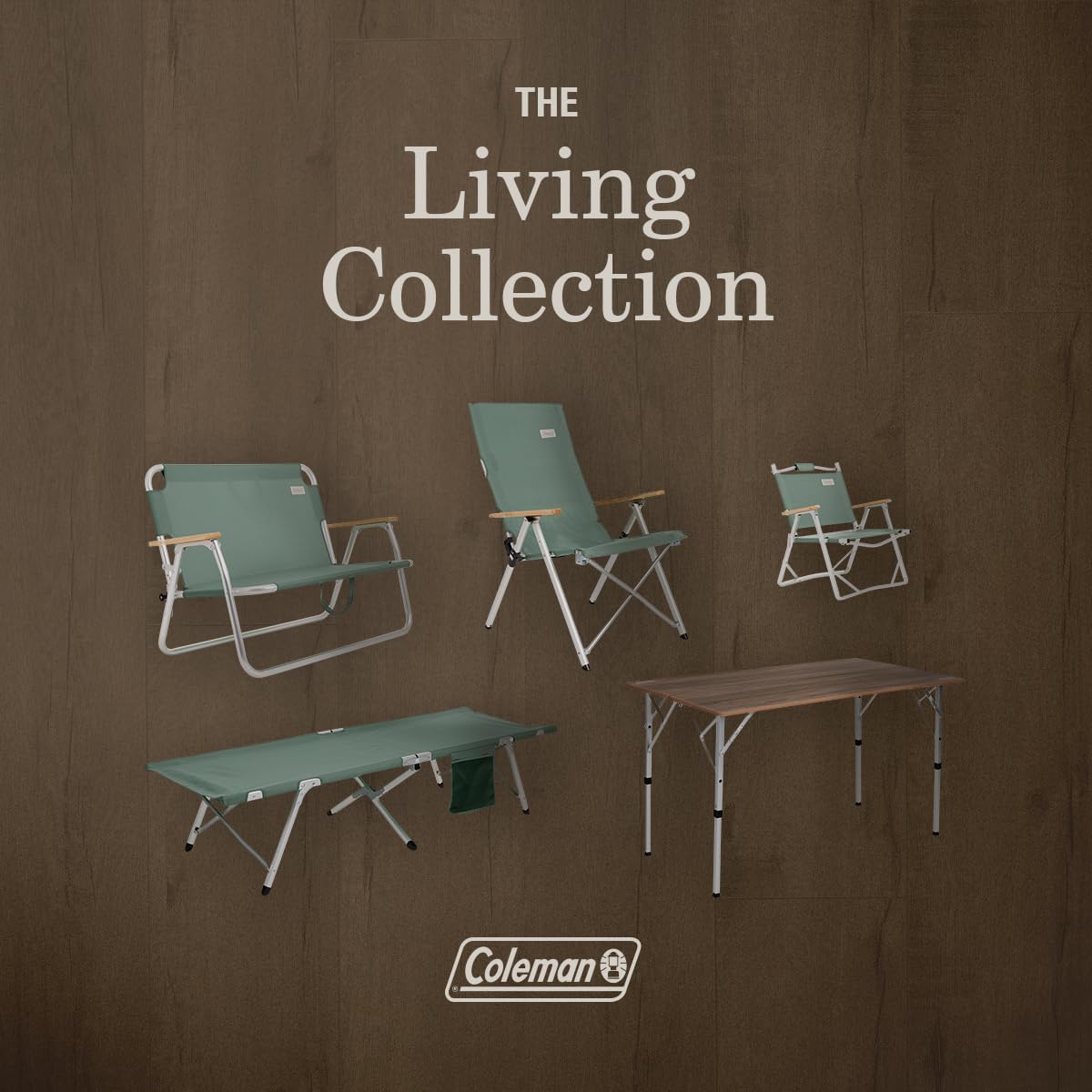 Coleman Living Collection Reclining Sling Chair, Lightweight Camping Chair with 3 Adjustable Reclining Positions, Premium Outdoor Furniture