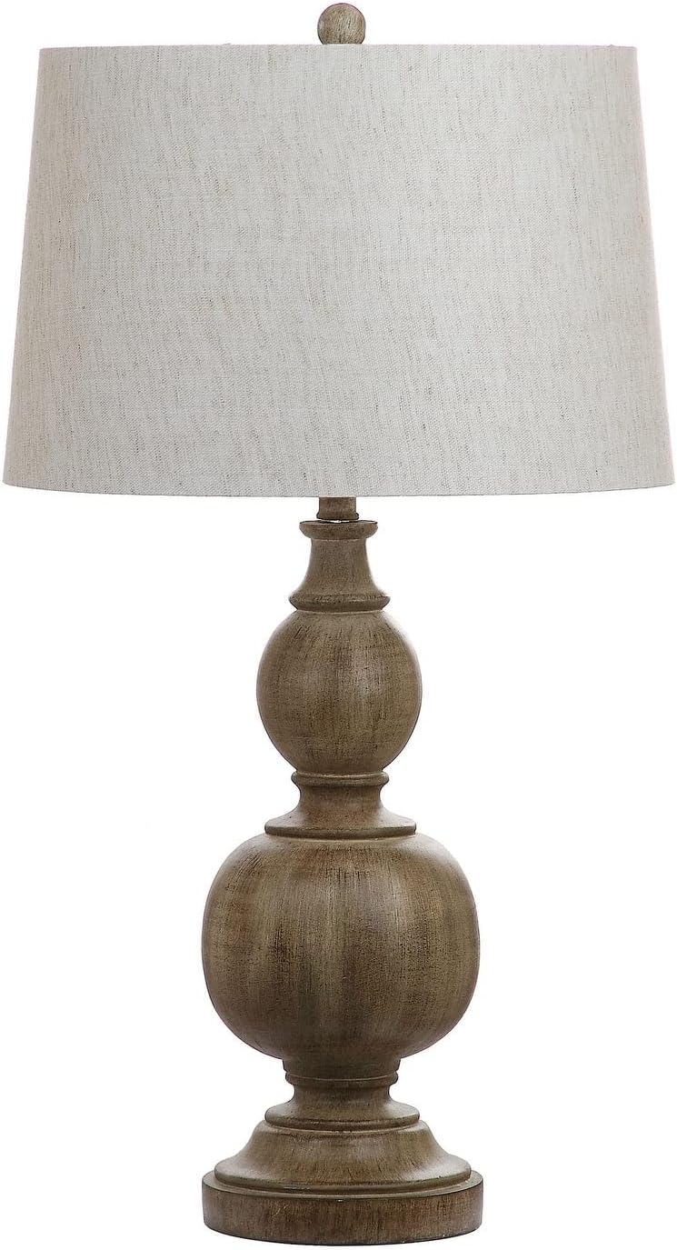SAFAVIEH Lighting Collection Araceli Farmhouse Rustic Brown 32-inch Bedroom Living Room Home Office Desk Nightstand Table Lamp Set of 2 (LED Bulbs Included)