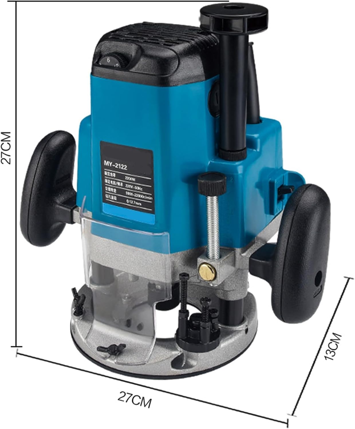 2200W Cordless Compact Router, 6-Speed Adjustment, Depth adjustment gear, Wood Milling Cutter Pruning Machine, with 15 Milling Cutter, Precision Scale, for Wood Working Slotting, Trimming, Carving