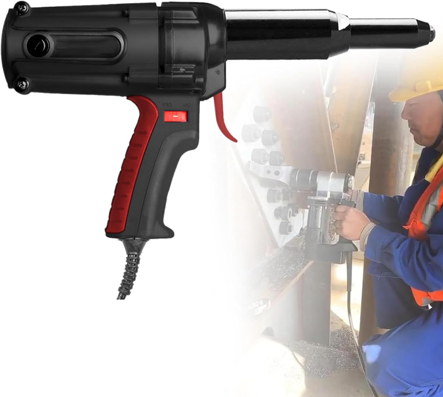 Professional Corded Rivet Tool,Electric Rivet Tool Kit,Brushless Motor,Easy to Use,for 5/32 inch to 1/4inch Rivets