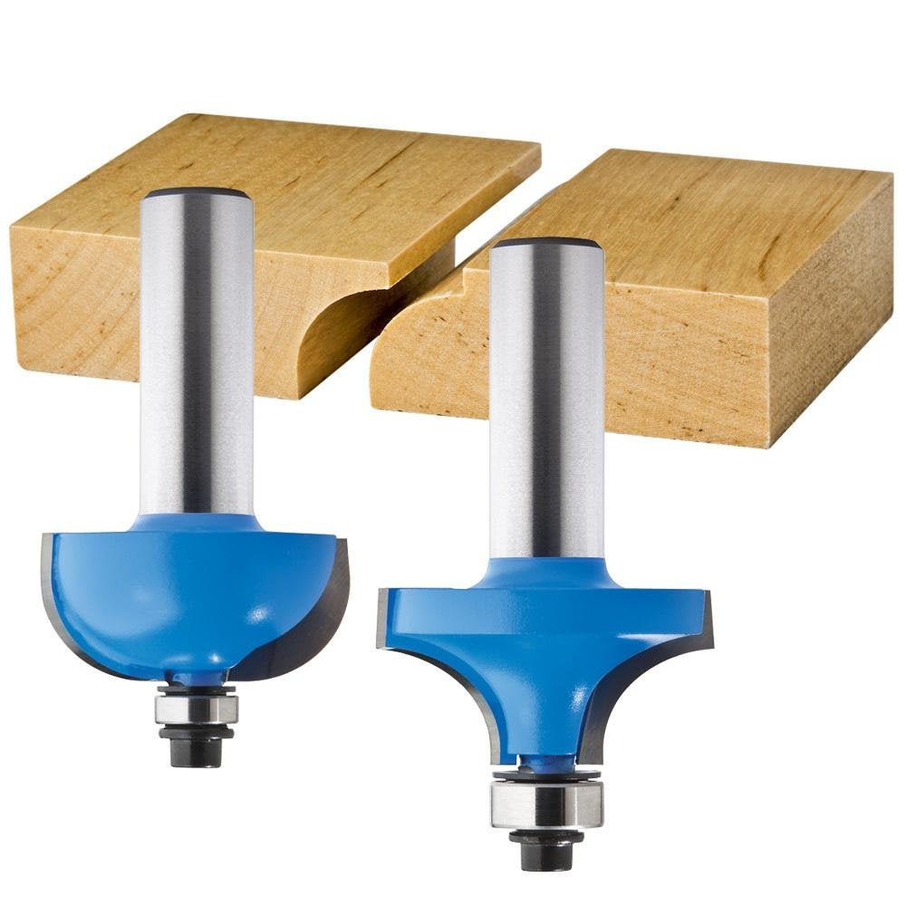 Rule Joint Router Bit Sets – ½' Shank & Roundover Router Bit for Seamless Joints – Drop Leaf Table Projects & Router Bits for Cabinet Doors to Improve Joint-Making Skills for All Levels