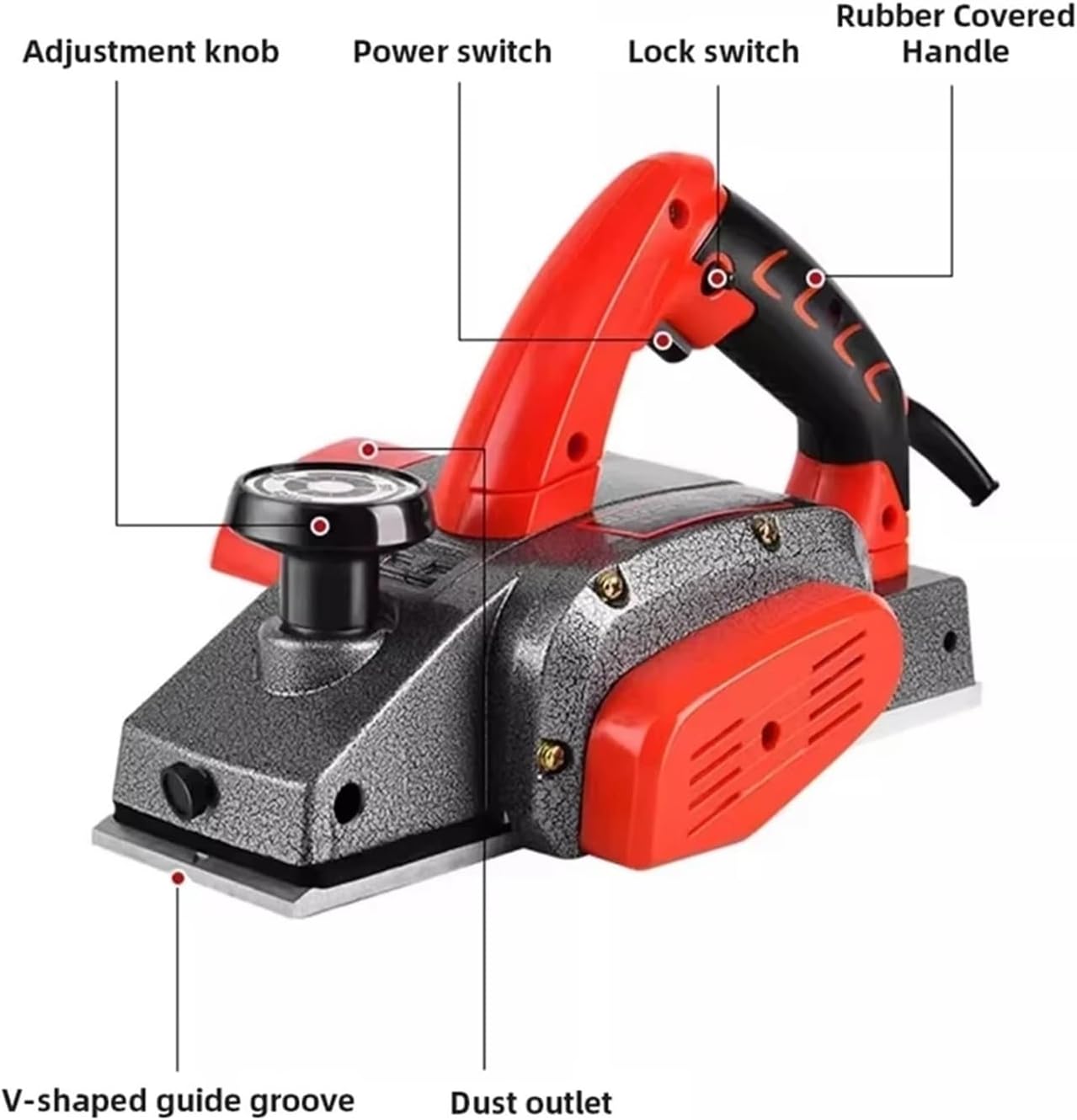 Handheld Electric Planer Cordless Wood Planing Mac 220V Woodworking Electric Planer Multifunctional Planer Small High Power Electric Router Trimmer Wood Milling Engraving Slotting(C)