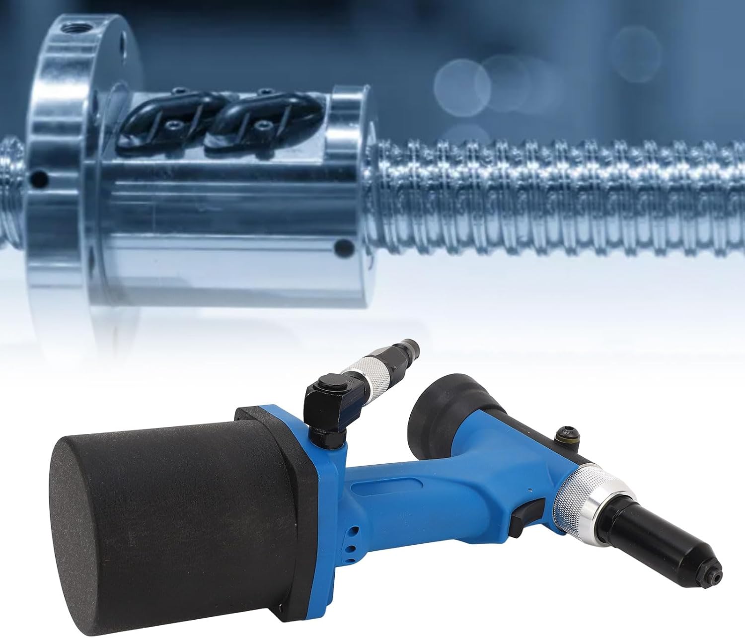 Rivet Nut Tool, Self-Suction Alloy Steel 1/4 Inch Inlet Pneumatic Rivet Nut Gun, for Metal Sheet