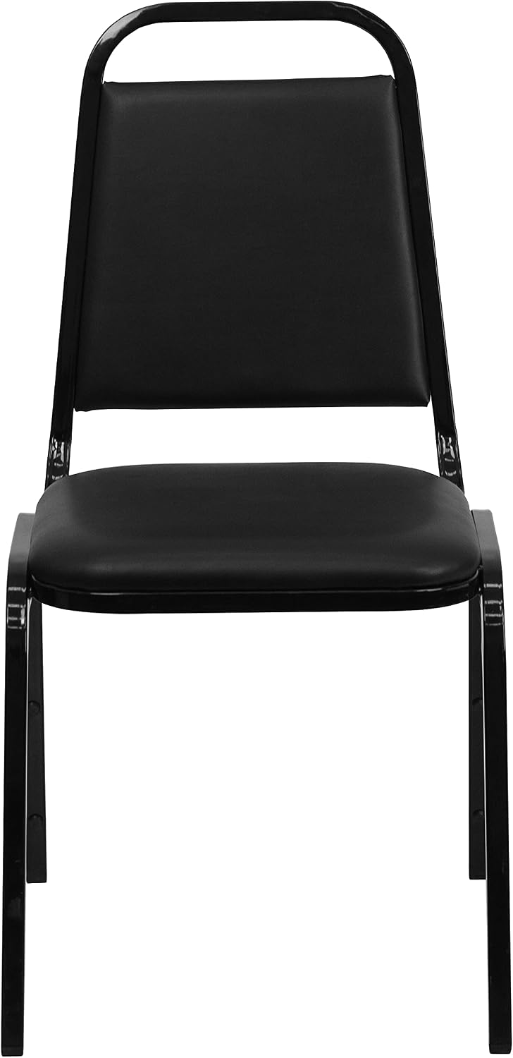 Flash Furniture 5-Piece 36' Square Laminate Dining Table/Chairs Set, Restaurant Dining Set with Table, X-Base, and 4 Trapezoidal Back Chairs, Black