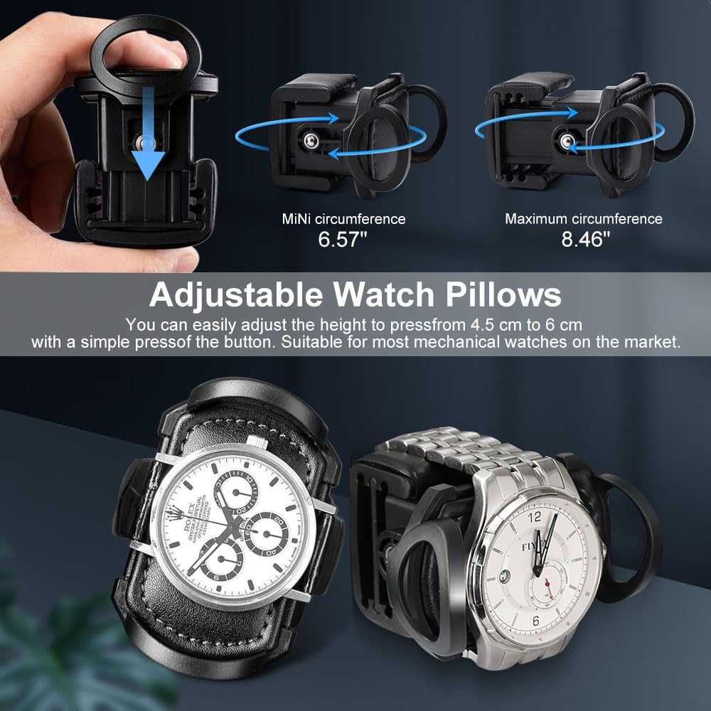 Anyasun Automatic Watch Winder,Double Watch Winder and 8 Extra Storage Display Box with LED Light,Japanese Quiet Motor,Adjustable Watch Pillows,AC Adapter,Father's Day Gift for Men