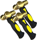 Nixalith 3PCS Brass Stubby Hammer Set, 16oz Brass Ball Pein Hammer, Stubby Ball Peen Mallet,Length 15.5cm,Good for Jewelry Making, Ideal for Home, Auto Repair, Carpentry and Crafting