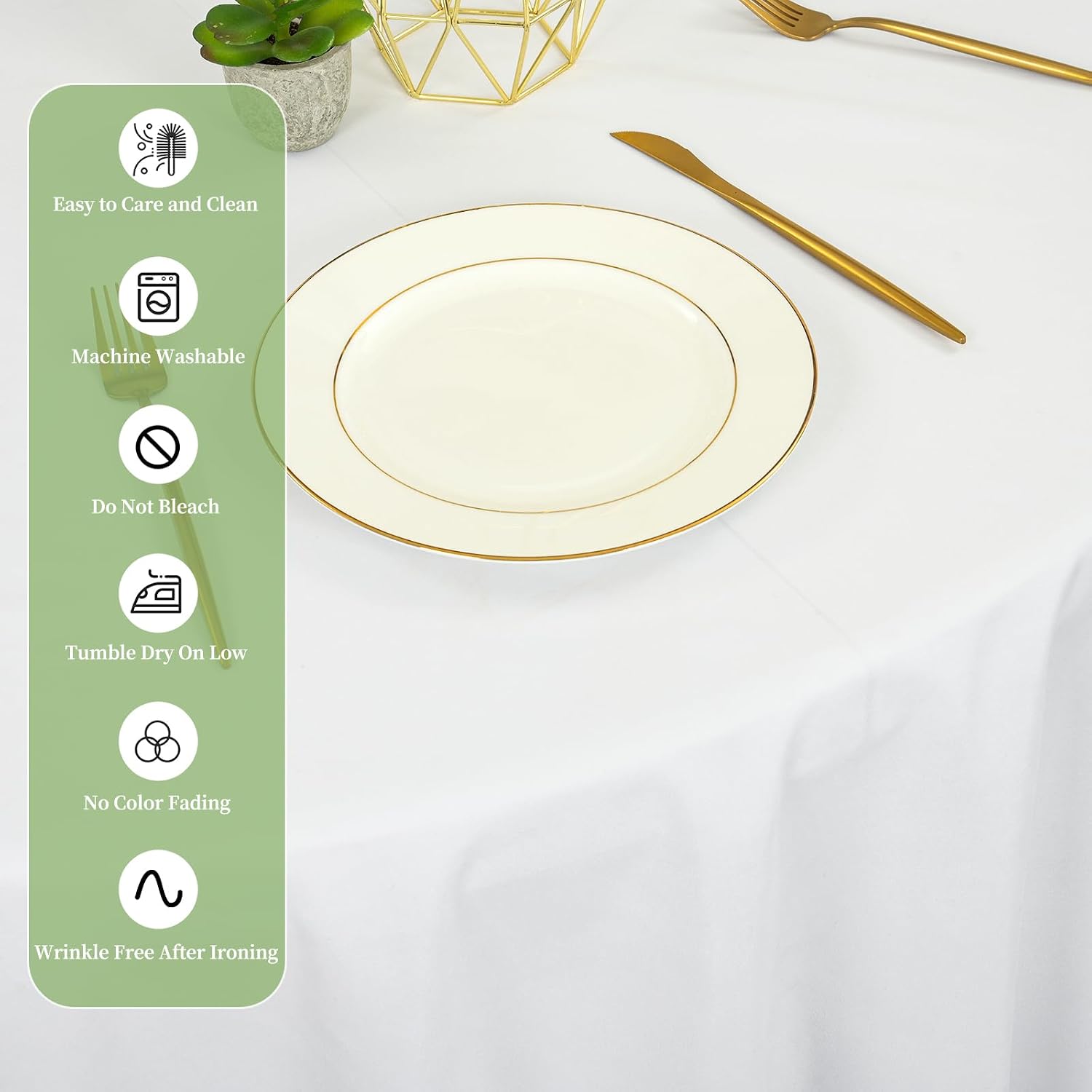 12 Pack Round Tablecloth 120 inch White Table cloths for Round Tables,Stain and Wrinkle Resistant Washable Polyester Tablecloths White Table Cloth 120 Inch Table Cloth for Wedding Party Birthday