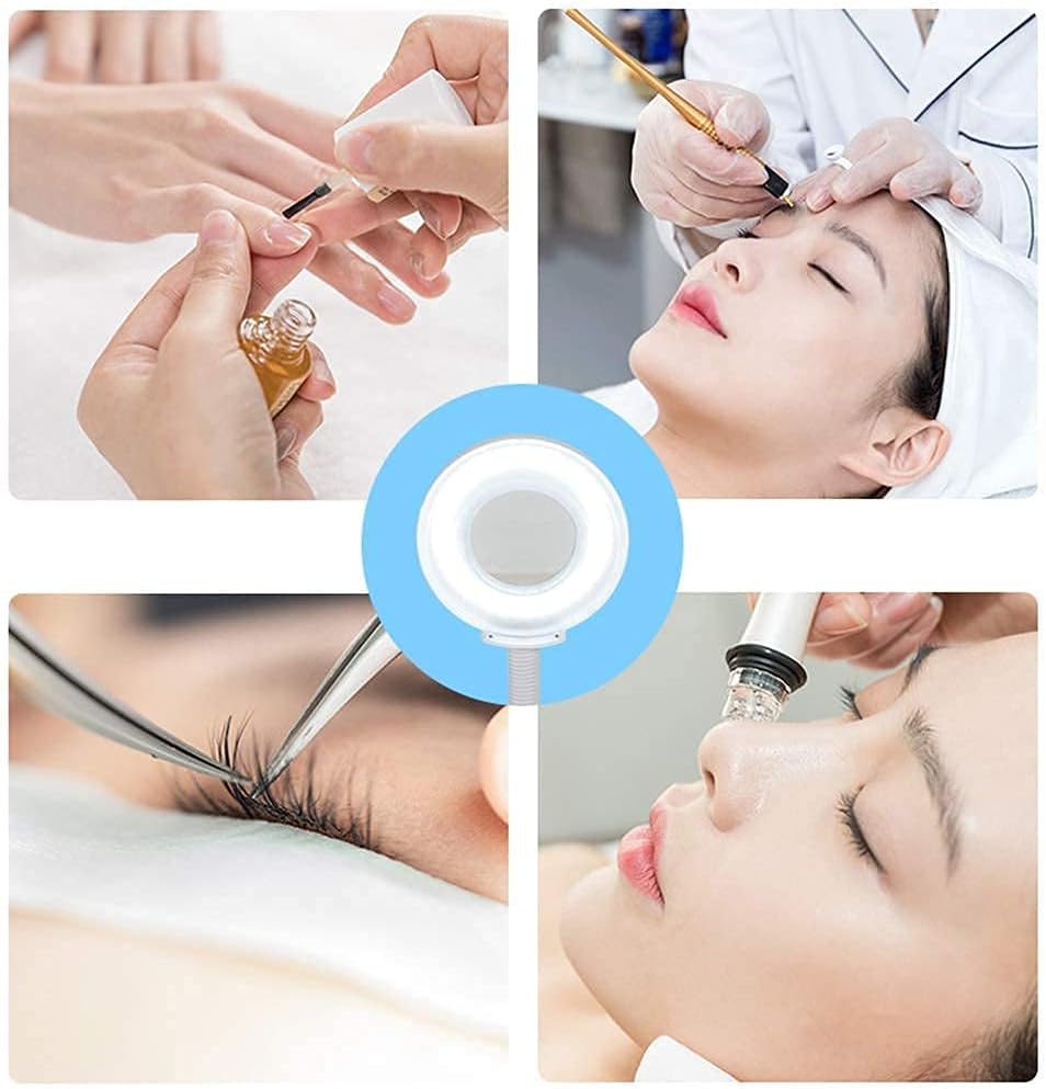 Magnifying Glass,Magnifier Magnifying Magnifier Lamp 360° Rotatable Floor Standing Magnifying Lamp with 8X Light Salon Spa Beauty Tattoo