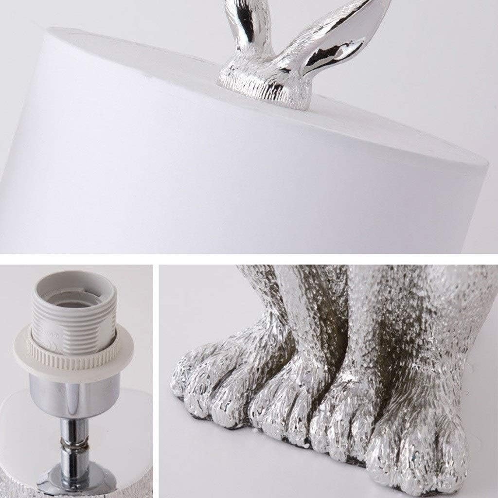 LED Desk Lamp Table Lamp Simple Design Bedroom Bedside Lamp Restaurant Study Masked Rabbit Resin Creative Table Lamp Table Lamp Reading Lamp (Color : Gold)