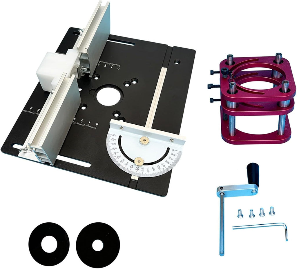 Accuracy Wood Router Lift Set for 64 66mm Motors Plunge Base Mechanism Aluminum Table Plate Woodworking Stations Woodworking Engraving Lift Tool